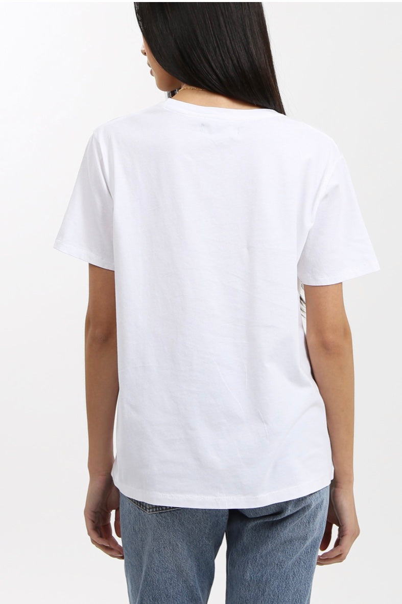 Brunette the label the “definition of a babe” crew neck white tee
