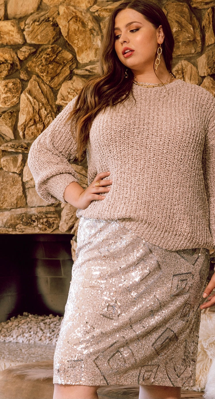 Champagne & Sparkles Midi Skirt