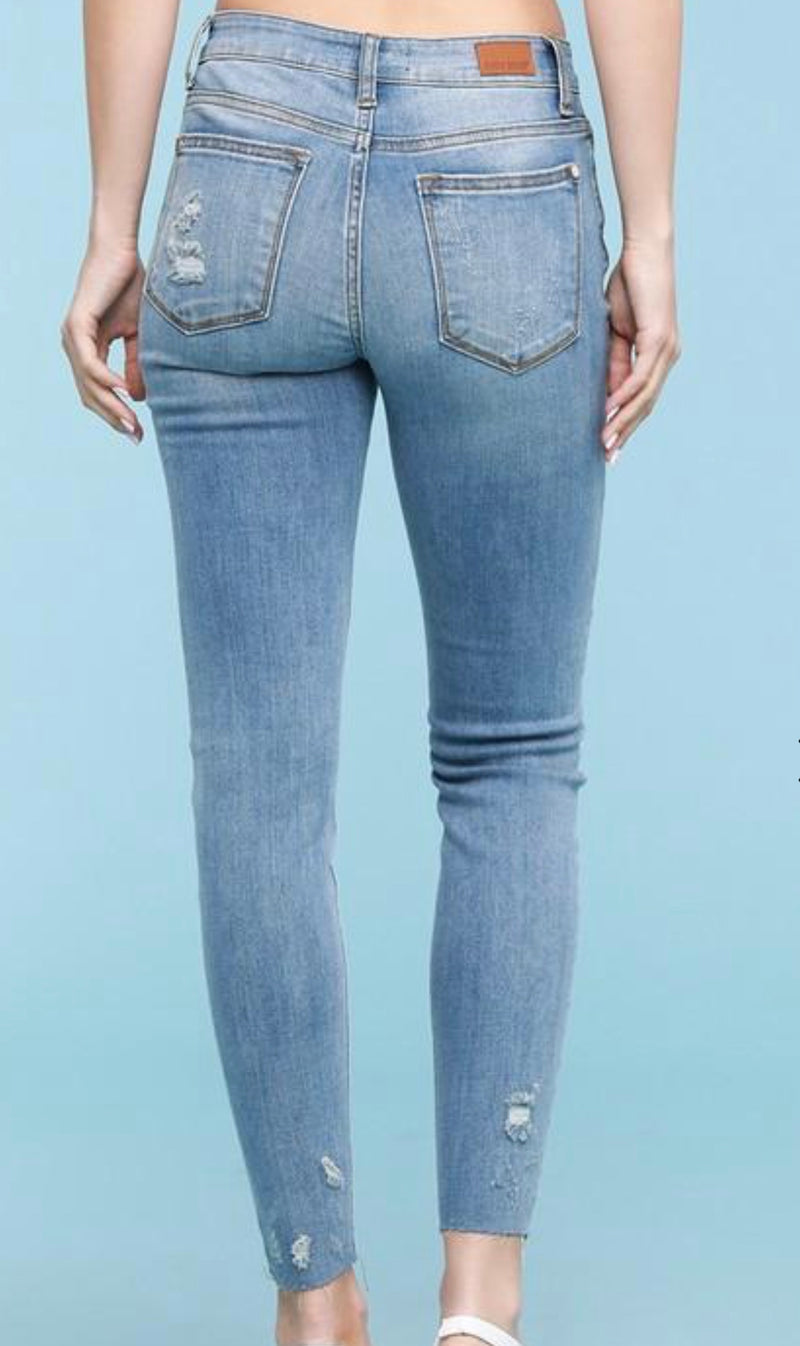 Sidney Undone Hem Distressed Skinny Jeans - Last Pair Size 20