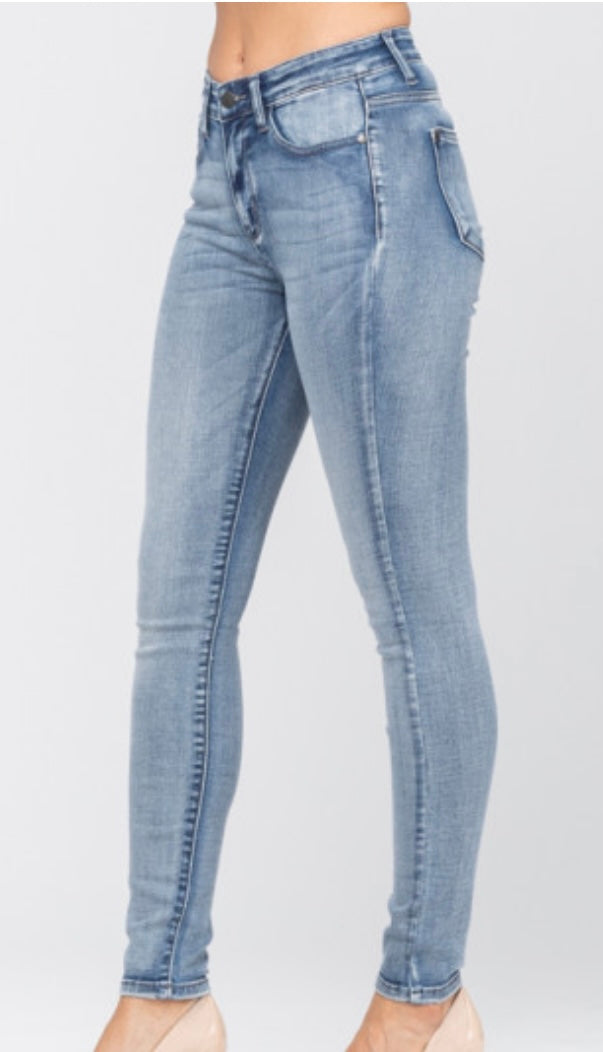 Tori High Rise Acid Wash Skinny Jeans