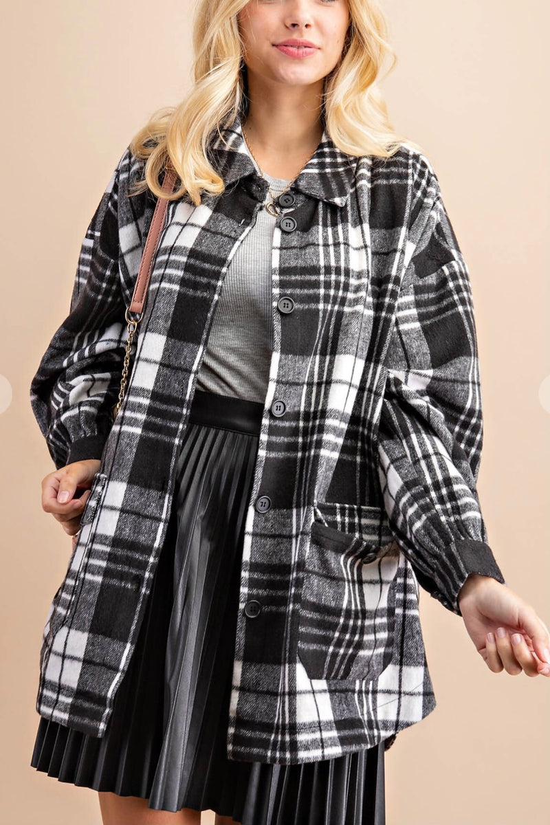 Madison Black & White Plaid Shacket