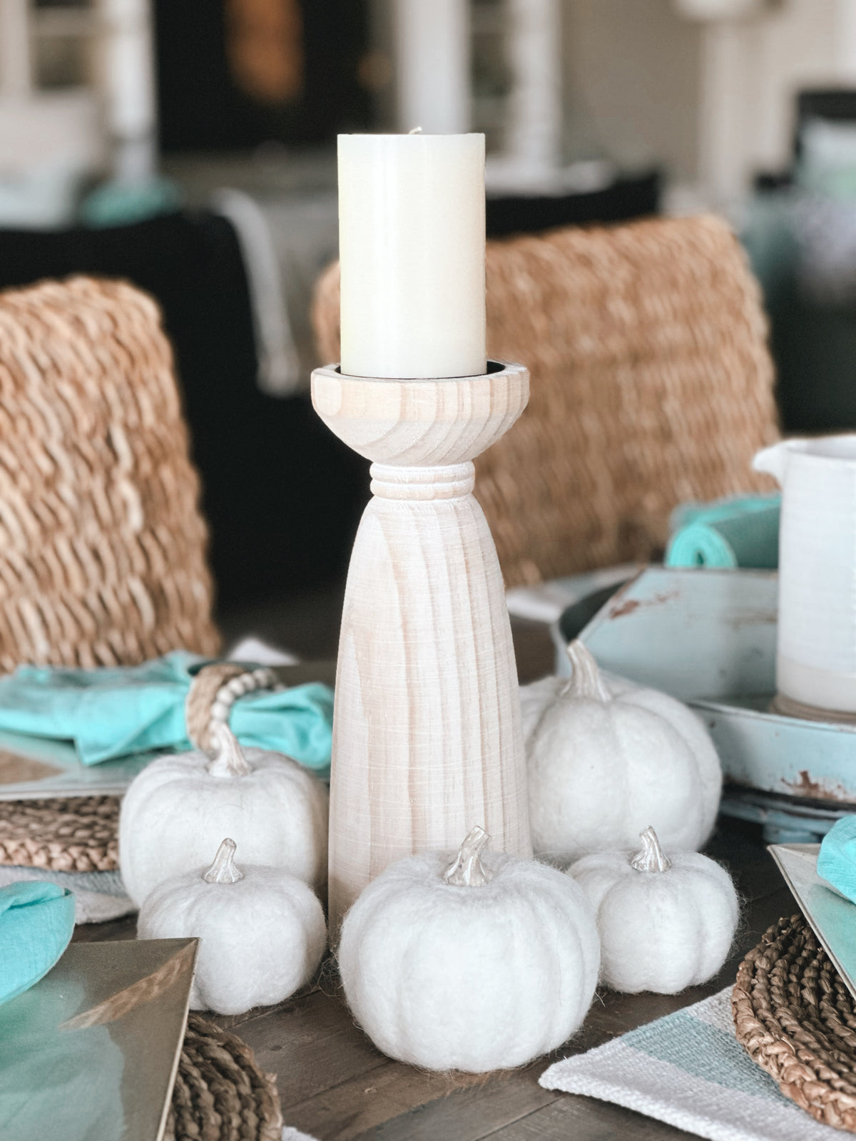 White Felt Pumpkins