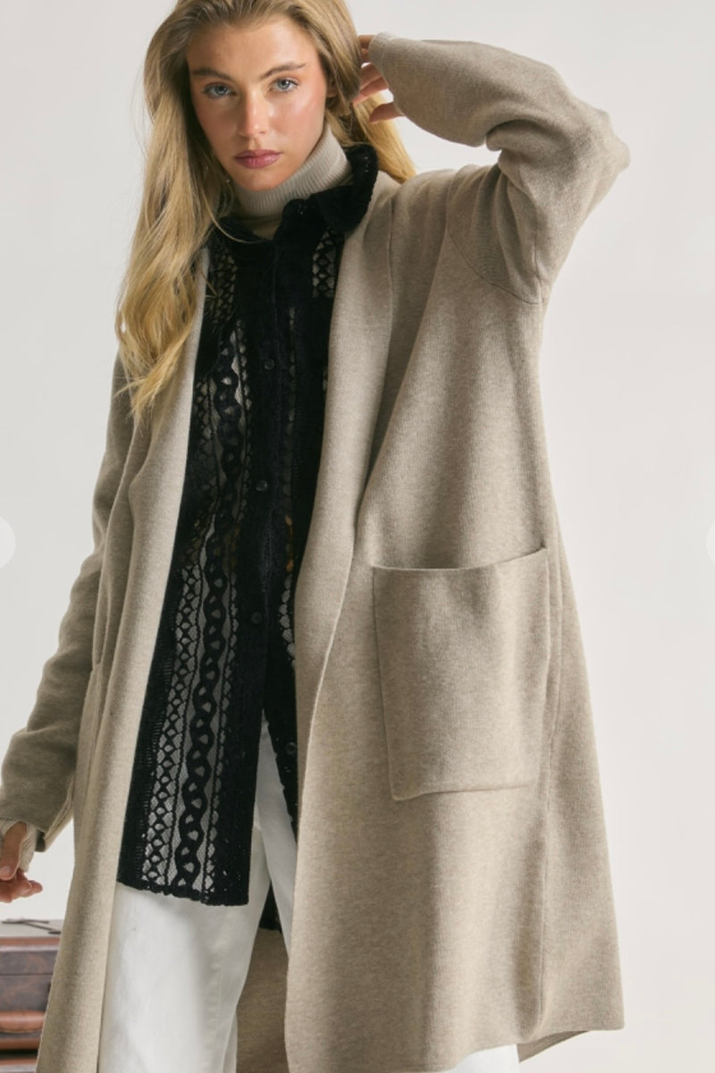 Long Line Shawl Collar Cardi Coat