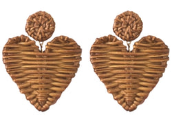 Rattan Heart Earrings