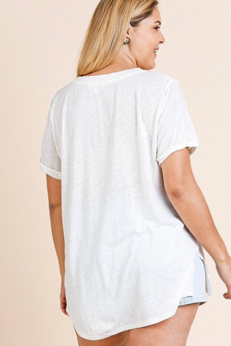 TJ Linen Blend V-Neck T-shirt