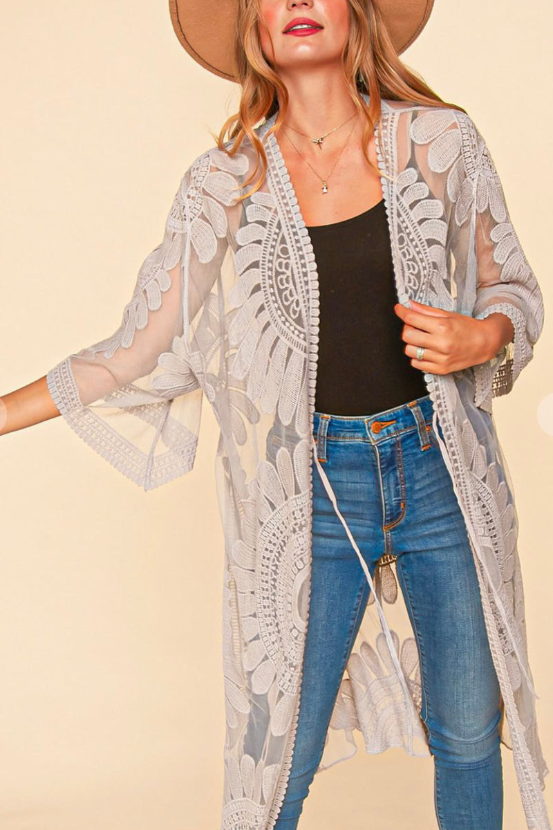 Midi Lace Boho Duster