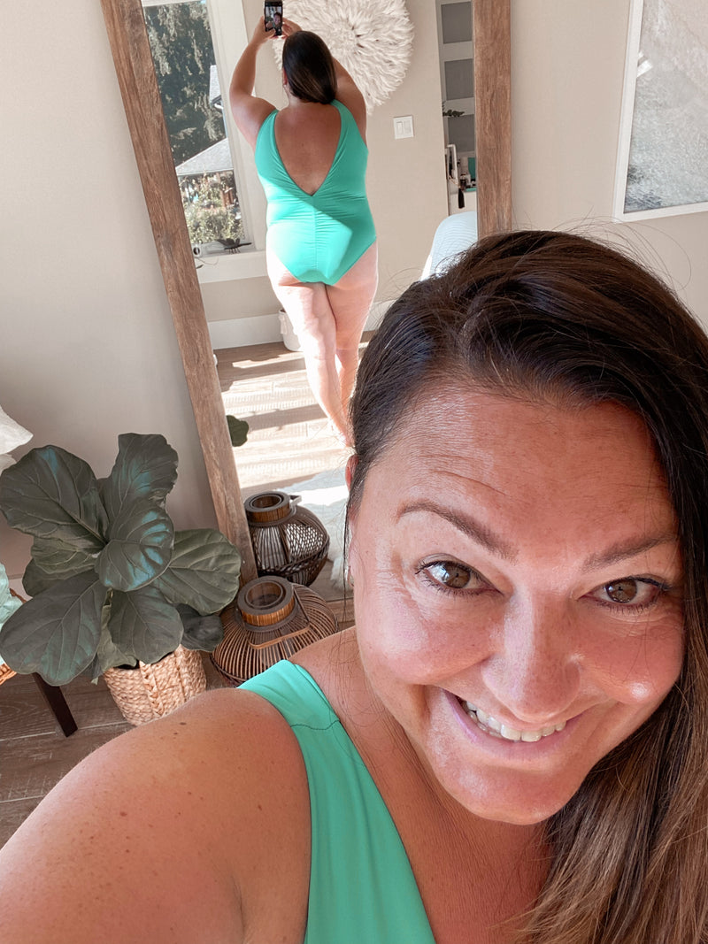 The Sunday One Piece Swimsuit in Kelly Green