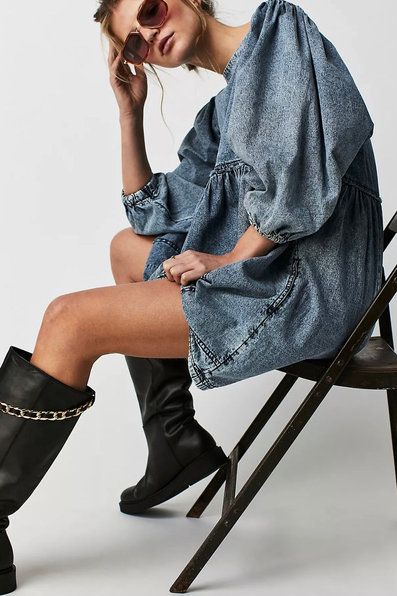 Free People Get Obsessed Denim Mini Dress