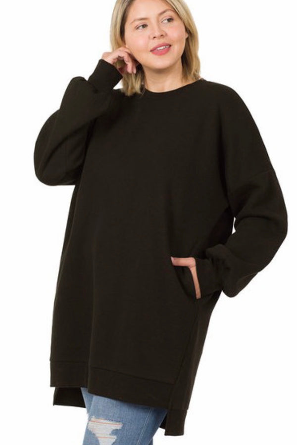 Sarah Crew Neck Tunic with Pockets