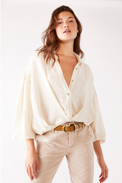 Free| people| button| down| ivory| top|