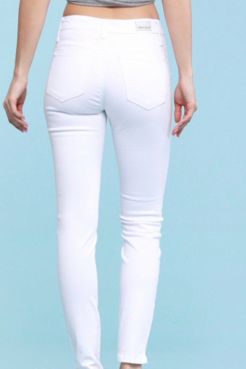 Marley White Mid-rise Skinny Jeans