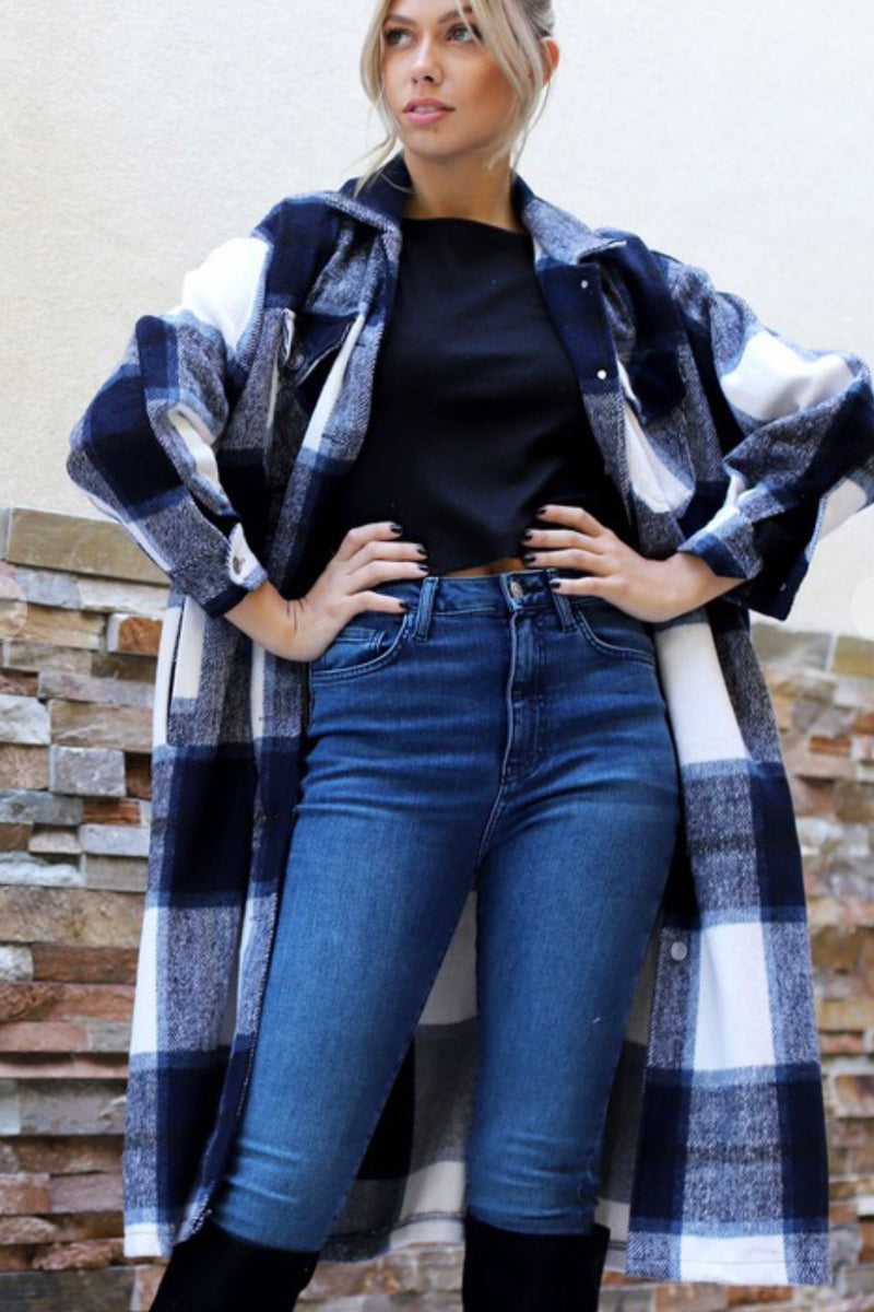 Perfectly Plaid Long Shacket