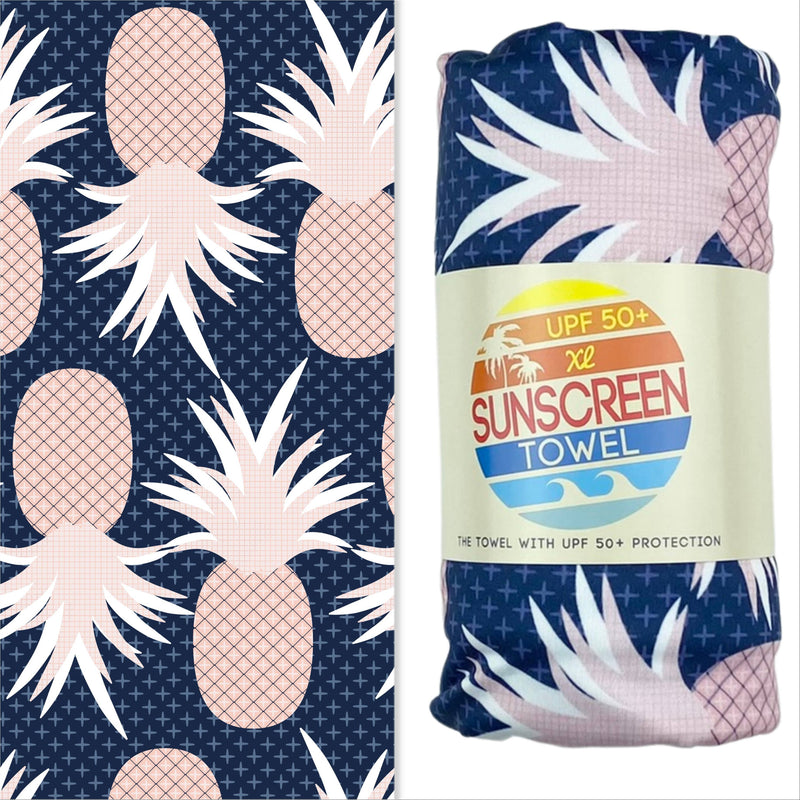 XL UPF 50+ Sunscreen Towel (Pink Pineapple)