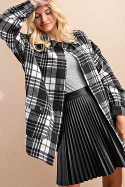 Madison Black & White Plaid Shacket