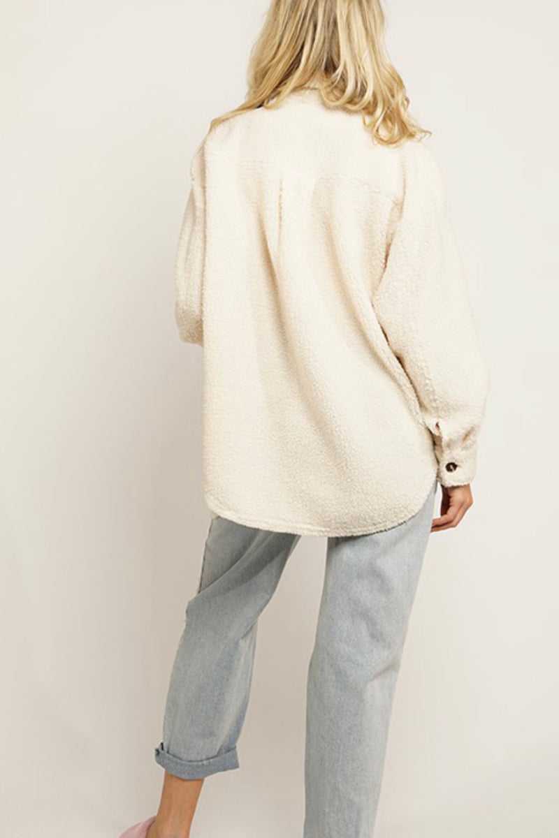 Fuzzy Textured Sherpa Shacket