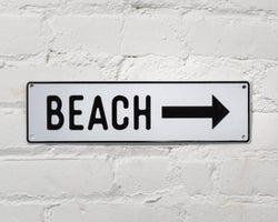 Beach w/ Arrow Aluminum Sign