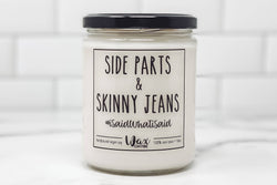 Side parts| and| skinny jeans| mimosa| scented| candle|