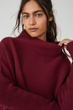 Free People Slouchy Ottoman Tunic Pomegranate Wine - Size XS