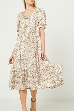 Garden Party Floral Print Midi Dress - Size S & 3X