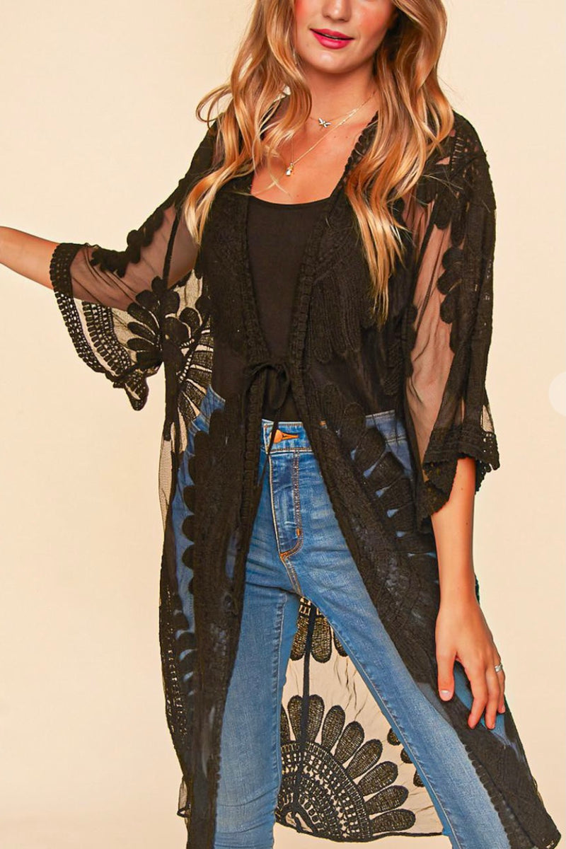 Midi Lace Boho Duster