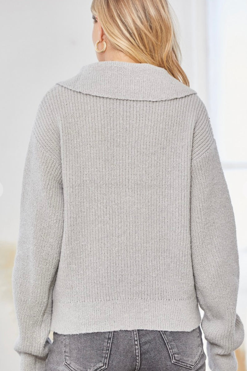 Grey 1/4 Zip Sweater