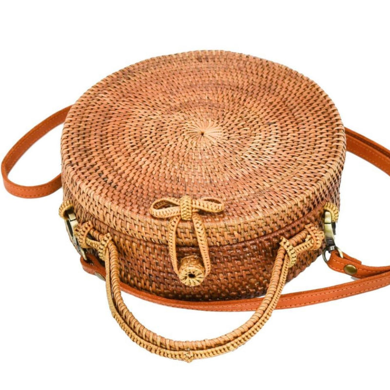Milly Hand Woven Rattan Circle Bag