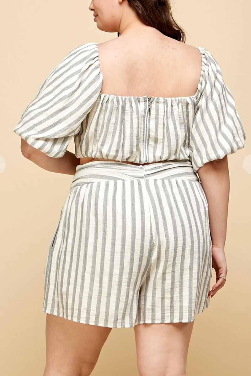 Summer Stripes Cotton Short Set