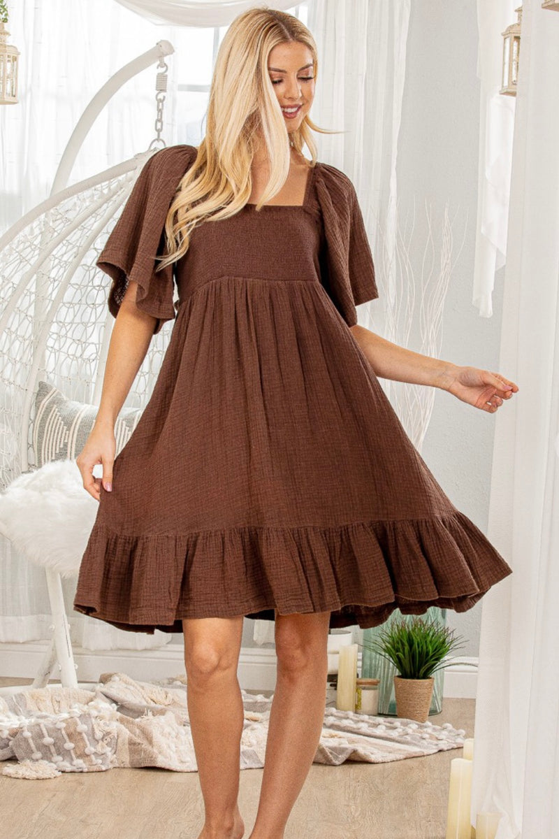 flutter sleeve dress