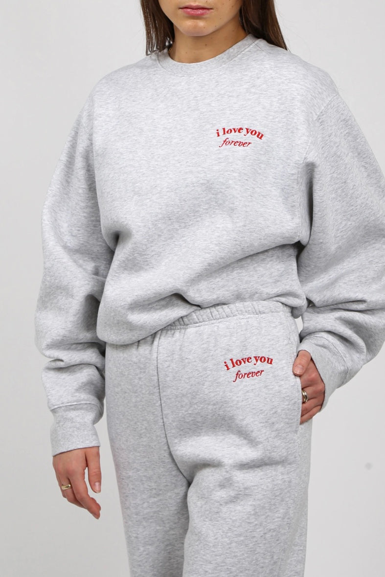 Brunette the label| I love you| crew neck| sweatshirt| grey|