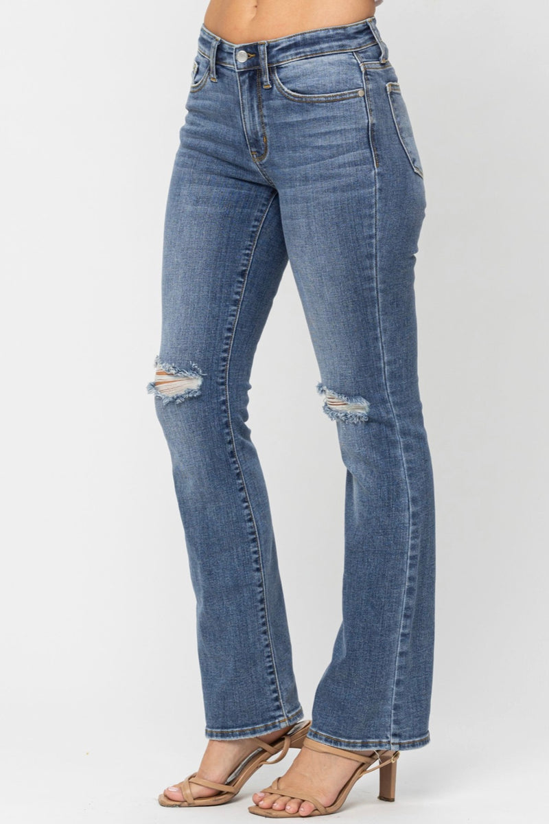 Women's Low-Rise Medium Wash Flare Jeans