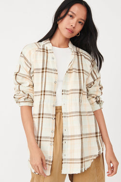 Free People Summer Daydream Plaid Button down top