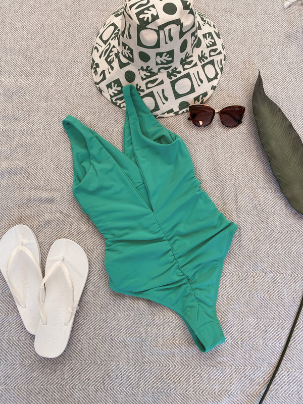 The Sunday One Piece Swimsuit in Kelly Green