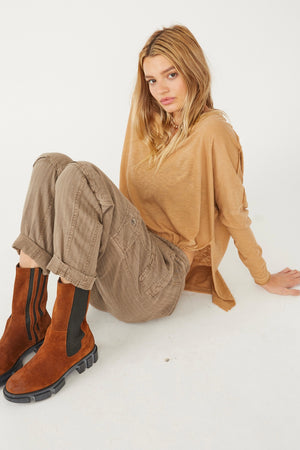 Free People| on my mind| v-neck| long sleeve| top|