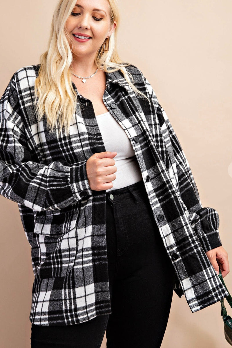 Madison Black & White Plaid Shacket