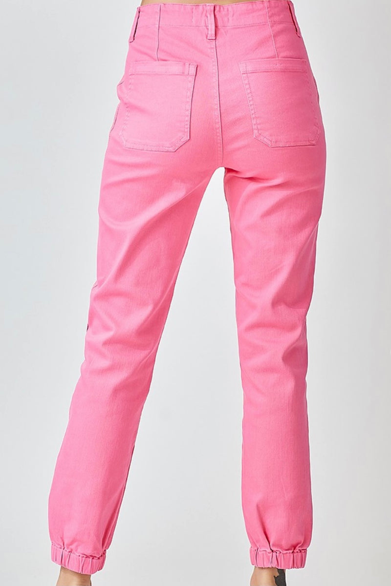 High Rise Hot Pink Jogger Jeans