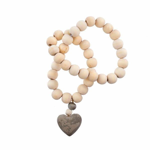 Wooden Prayer Beads with Heart