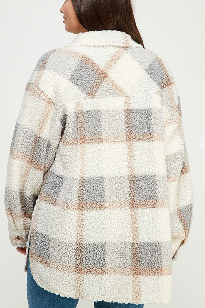 Teddy Plaid Sherpa Shacket