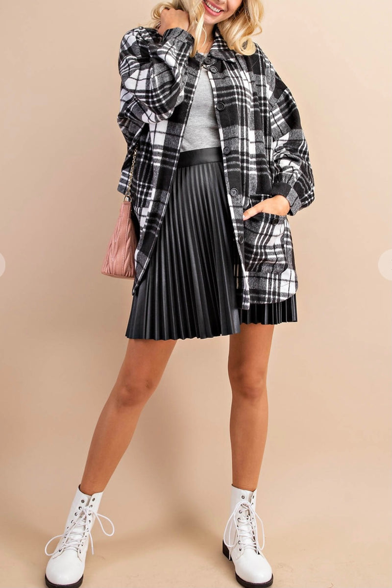 Madison Black & White Plaid Shacket