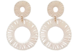 Calypso| raffia| circle| drop| earrings|