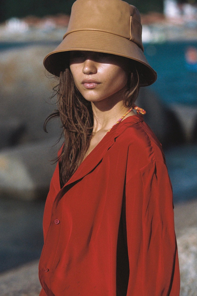 Lack of Color Tan Vegan Leather Bucket Hat