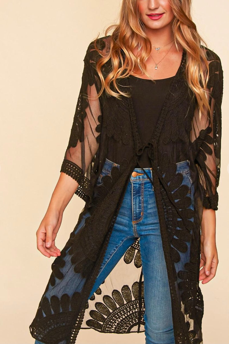 Midi Lace Boho Duster