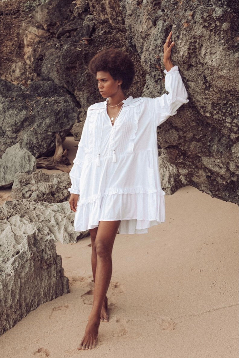Mahli| Sorento| mini| Dress| white| Rayon|