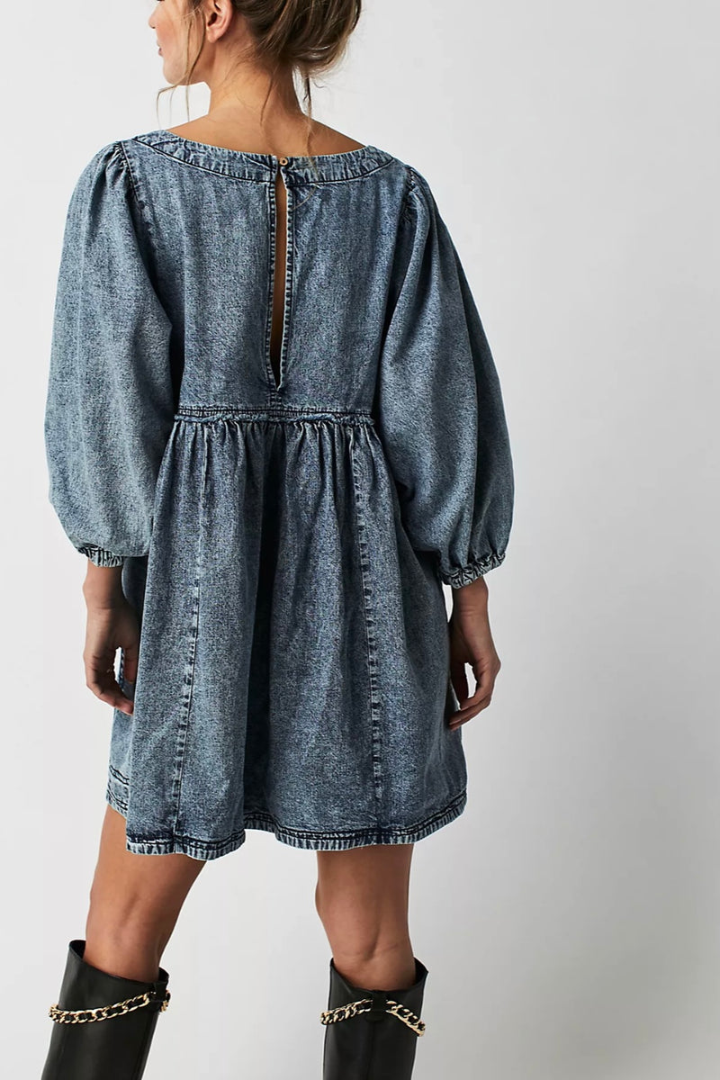 Free People Get Obsessed Denim Mini Dress