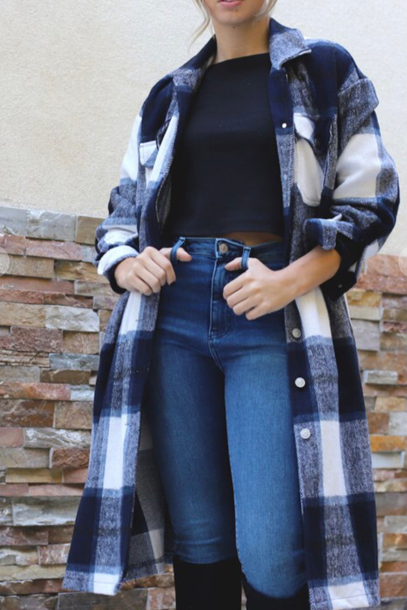 Perfectly Plaid Long Shacket