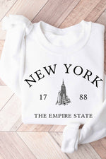 New York crew neck sweatshirt in black and white