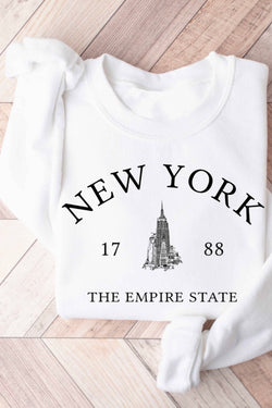 New York crew neck sweatshirt in black and white