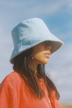 Lack of Color Aqua Terry Bucket Hat Aqua Bay Swim Co