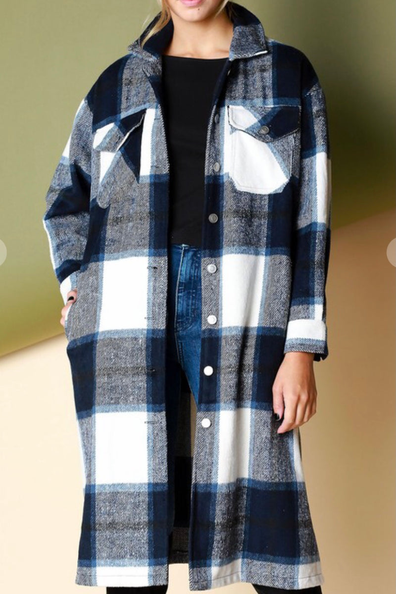 Perfectly Plaid Long Shacket