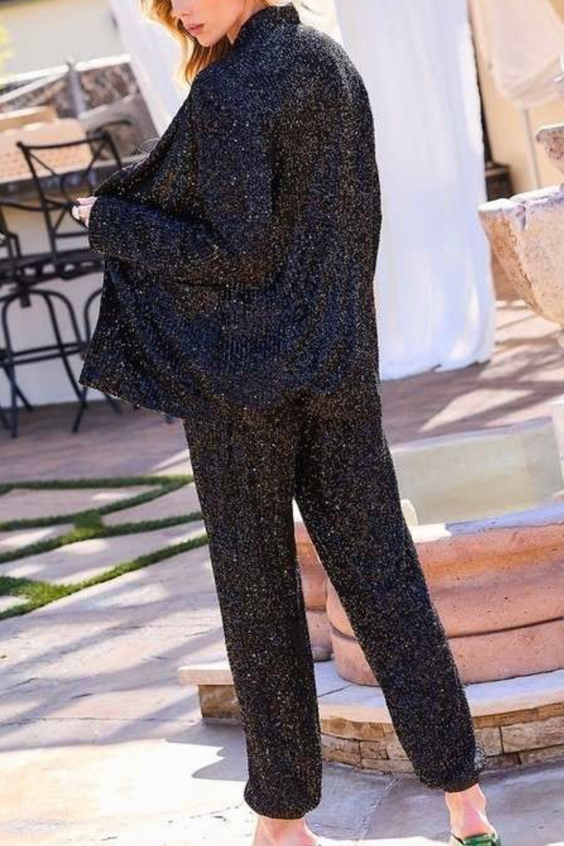 Sequin  Drawstring Joggers