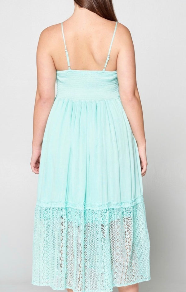 Ariana Crochet Lace Midi Summer Dress